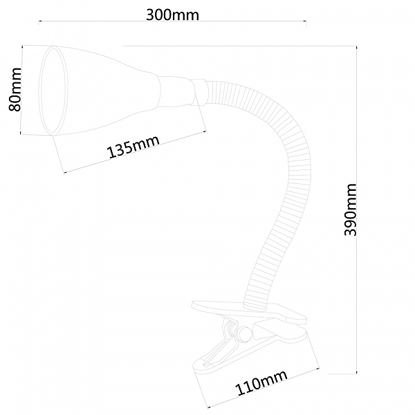 Настольная лампа на прищепке Arte Lamp Cord A1210LT-1GR