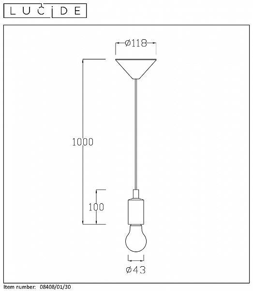 Светильник подвесной Lucide Fix 08408/01/30