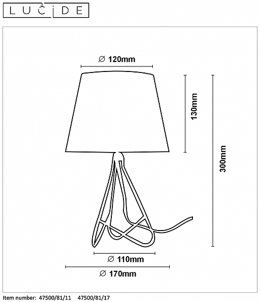 Настольная лампа Lucide Gitta 47500/81/11