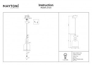 Светильник подвесной Maytoni Tone P035PL-01CH