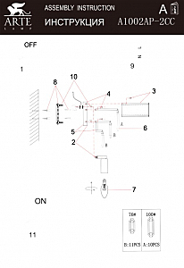 Настенное бра Arte Lamp Diadem A1002AP-2CC