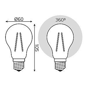 Светодиодная лампа Gauss Filament А60 102902215