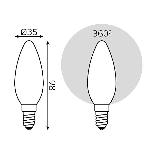 Светодиодная лампа Gauss Filament Свеча 103201109
