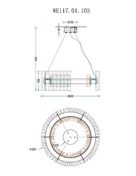 Подвесная люстра Wertmark Patricia WE117.01.103