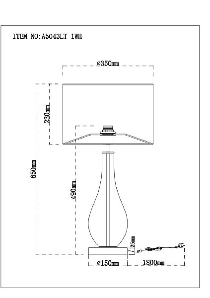 Настольная лампа Arte Lamp Naos A5043LT-1WH