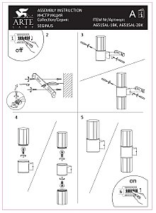 Уличный настенный светильник Arte Lamp Seginus A6515AL-2BK