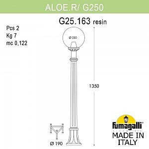 Столб фонарный уличный Fumagalli Globe 250 G25.163.000.WZE27