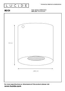 Накладной светильник Lucide Bodi 09100/01/31