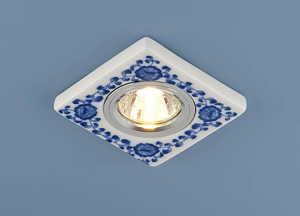 Встраиваемый светильник с узорами 9034 9034 керамика MR16 бело-голубой (WH/BL) Elektrostandart