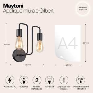 Настенное бра Maytoni Gilbert T532WL-02B