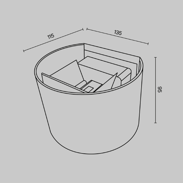 Уличный LED настенный светильник Maytoni Fulton O573WL-L6GR