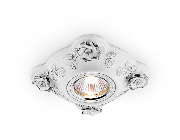 Встраиваемый светильник с цветочками Дизайн с Узором и Орнаментом Гипс D5504 W/CH Ambrella