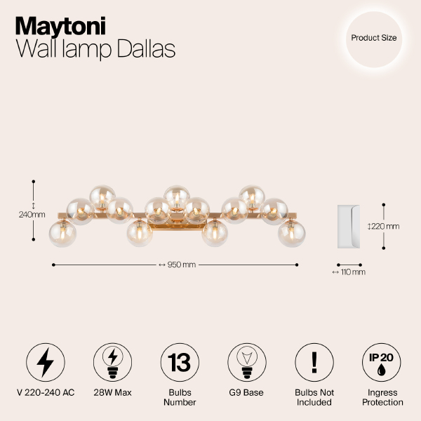 Настенное бра Maytoni Dallas MOD547WL-13G