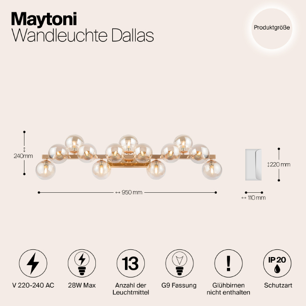 Настенное бра Maytoni Dallas MOD547WL-13G