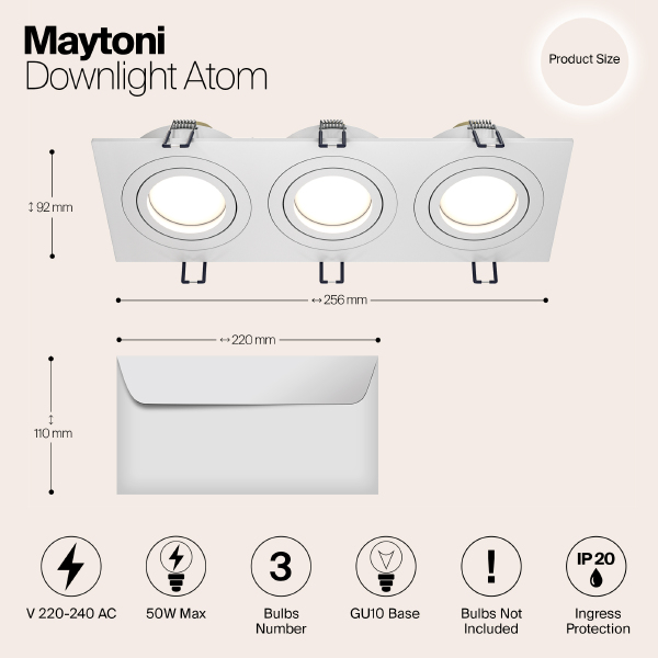 Встраиваемый светильник Maytoni Atom DL024-2-03W