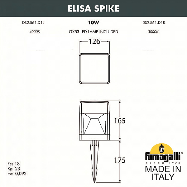 Грунтовый светильник Fumagalli Elisa DS2.561.000.WXD1L