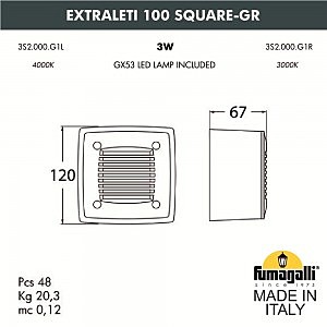 Подсветка для ступеней Fumagalli Leti 3S2.000.000.AYG1L