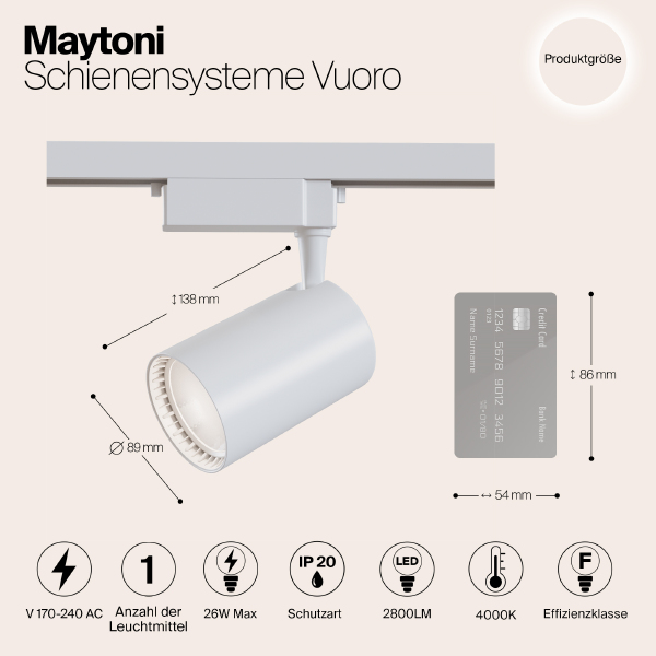 Трековый светильник Maytoni Vuoro TR003-1-30W4K-W