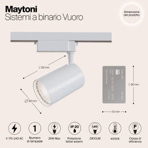 Трековый светильник Maytoni Vuoro TR003-1-30W4K-W