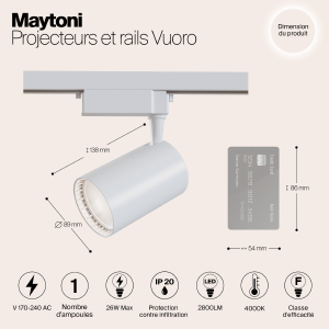 Трековый светильник Maytoni Vuoro TR003-1-30W4K-W