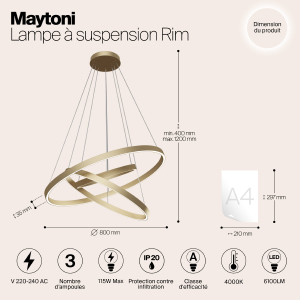 Подвесная люстра Maytoni Rim MOD058PL-L100BS4K