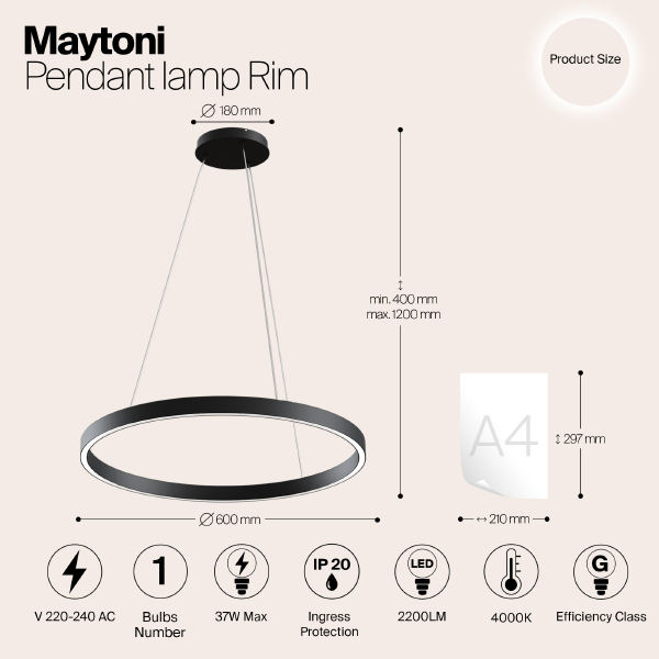 Подвесная люстра Maytoni Rim MOD058PL-L32B4K