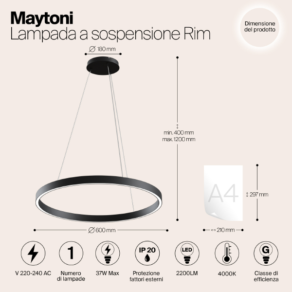 Подвесная люстра Maytoni Rim MOD058PL-L32B4K