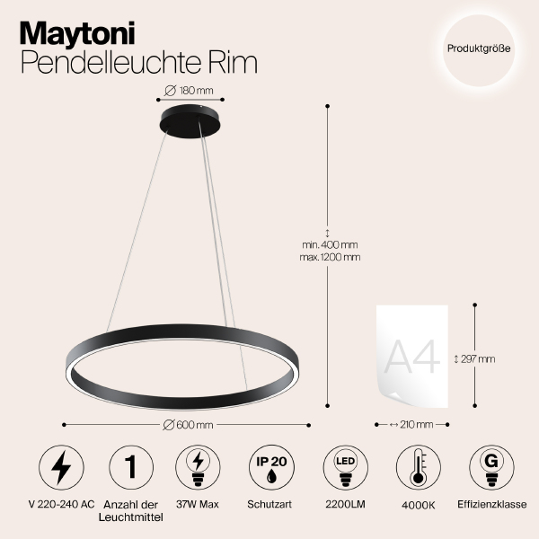 Подвесная люстра Maytoni Rim MOD058PL-L32B4K