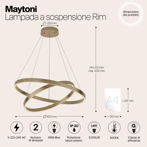 Подвесная люстра Maytoni Rim MOD058PL-L74BS4K