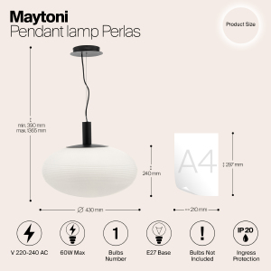 Светильник подвесной Maytoni Perlas P062PL-01W