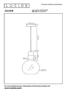 Светильник подвесной Lucide Julius 34438/28/65