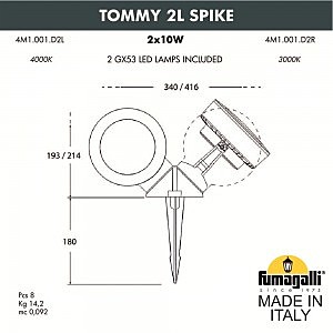 Грунтовый светильник Fumagalli Tommy 4M1.001.000.AXD2L