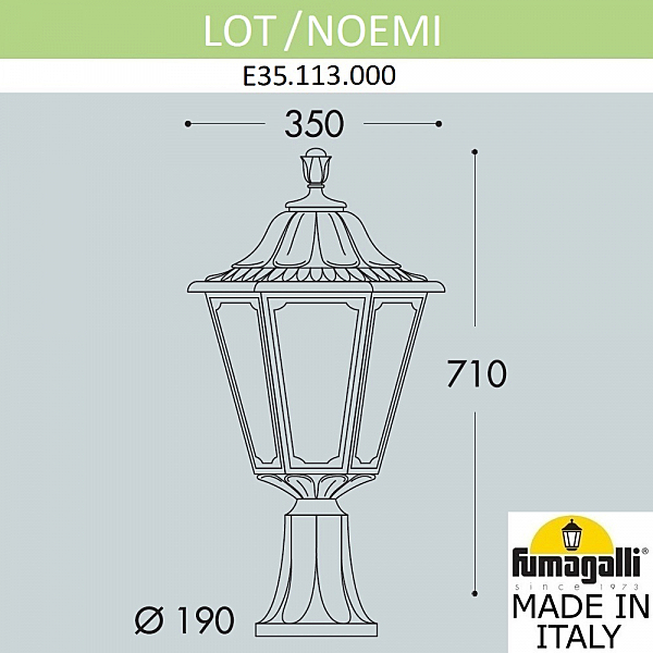 Уличный наземный светильник Fumagalli Noemi E35.113.000.WYH27