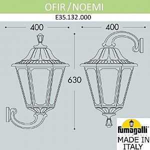 Уличный настенный светильник Fumagalli Noemi E35.132.000.WYH27