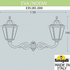 Уличный настенный светильник Fumagalli Noemi E35.181.000.WXH27