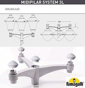 Столб фонарный уличный Fumagalli Beppe P50.372.A30.LXH27