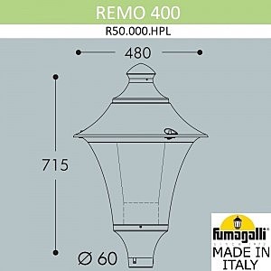 Консольный уличный светильник Fumagalli Remo R50.000.000.LXH27