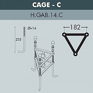 Столб фонарный уличный Fumagalli Simon U33.205.M20.AYH27