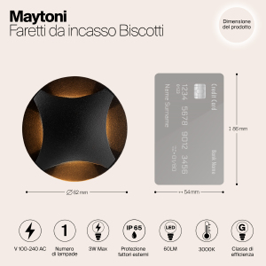 Уличный встраиваемый Maytoni Biscotti O036-L3B3K