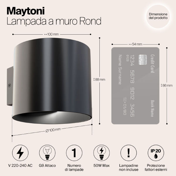 Настенный светильник Maytoni Rond C066WL-01B
