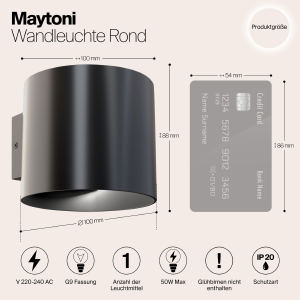 Настенный светильник Maytoni Rond C066WL-01B