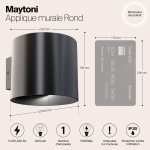 Настенный светильник Maytoni Rond C066WL-01B