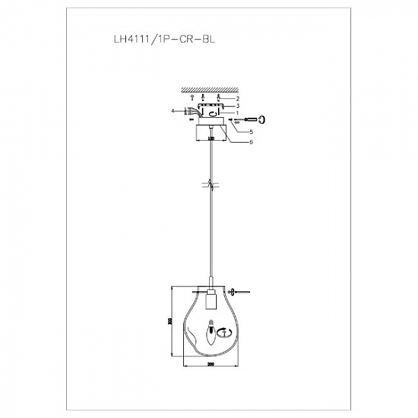 Светильник подвесной Lumien Hall Nertus LH4111/1P-CR-BL