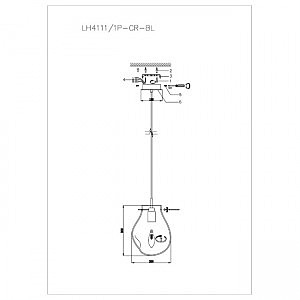 Светильник подвесной Lumien Hall Nertus LH4111/1P-CR-BL