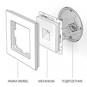 Розетка Werkel W1181011/ Розетка Ethernet RJ-45 (шампань)