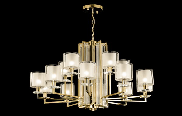 Подвесная люстра Crystal Lux Nicolas NICOLAS SP-PL10+5 GOLD/WHITE
