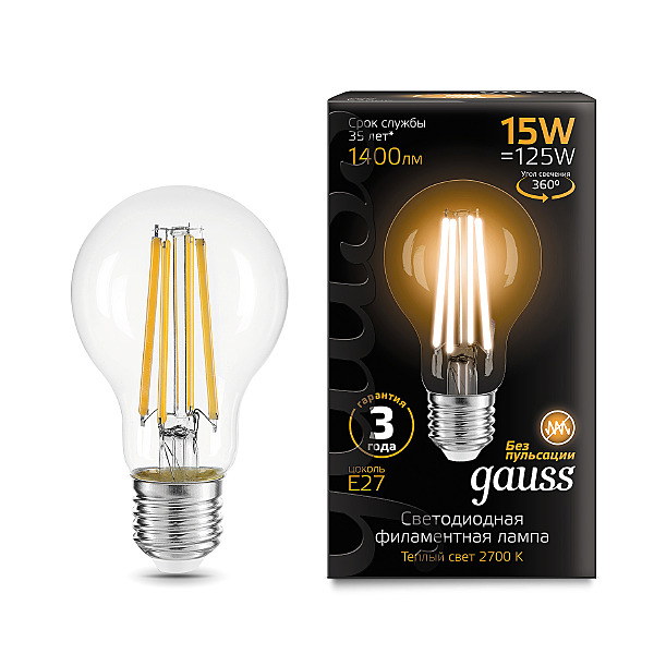 Светодиодная лампа Gauss Filament А60 102902115