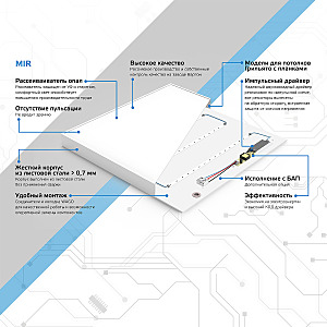 Встраиваемый светильник Gauss MiR G1-A0-00070-01G02-2003540