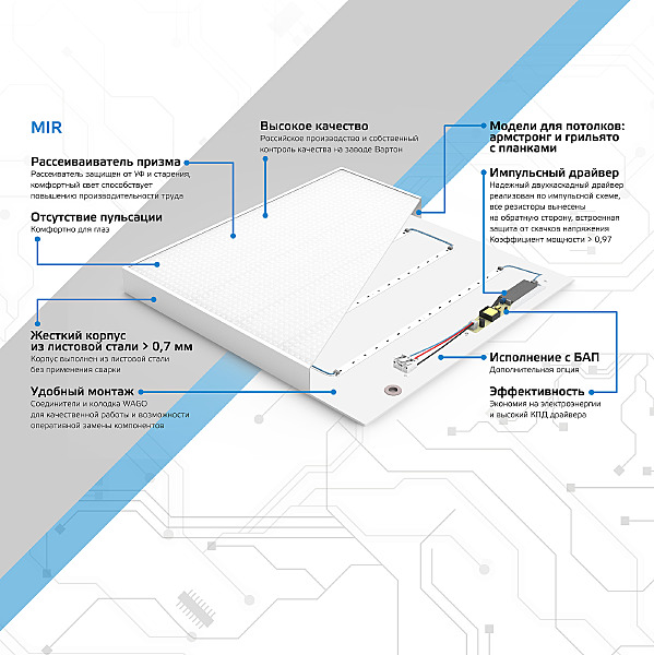 Встраиваемый светильник Gauss MiR G1-R3-00010-31G03-2003540