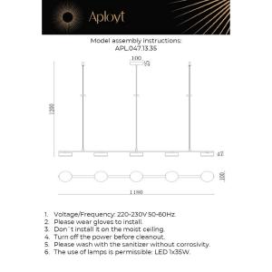 Светильник подвесной Aployt Usia APL.047.13.35